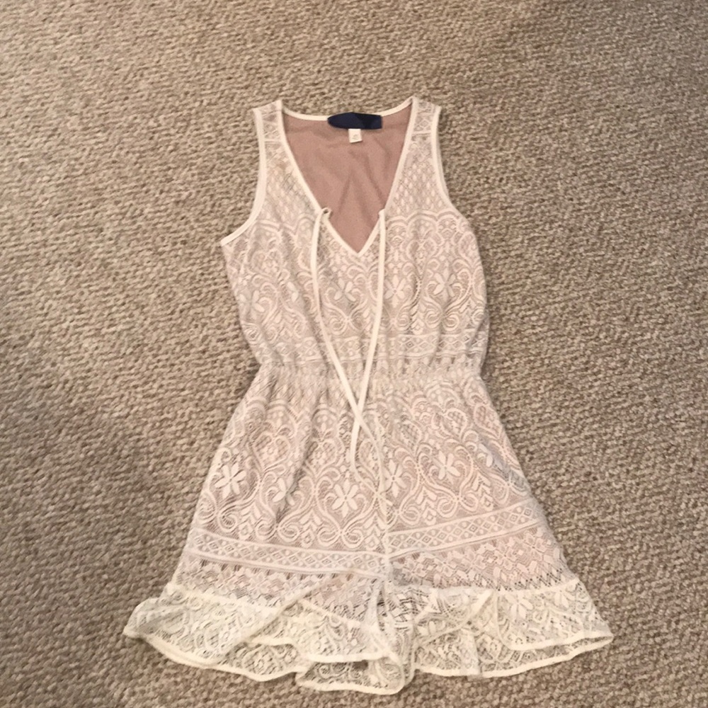 Cream Lace Romper